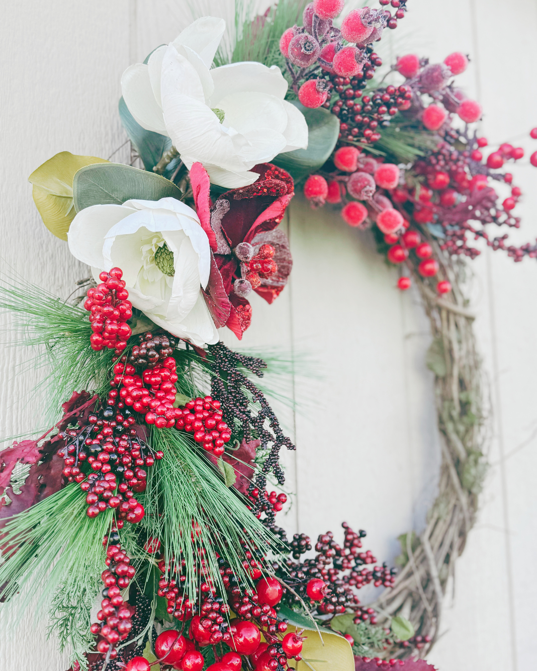 Magnolias and Berries Wreath