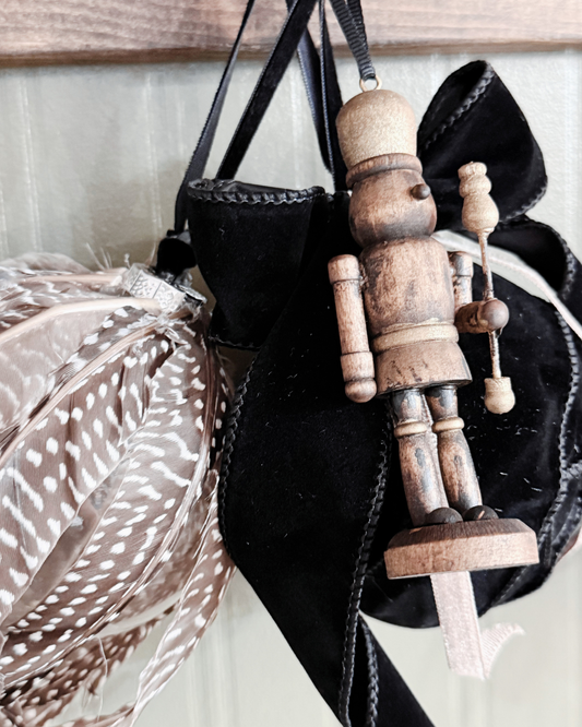 4 Inch Dark Wood Nutcracker Ornament