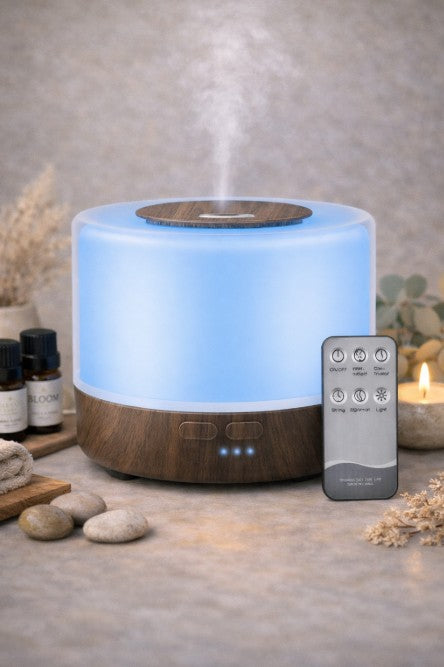 550ml Ultrasonic Essential Oil Diffuser with LED Lights | Large Cool Mist Aromatherapy Humidifier