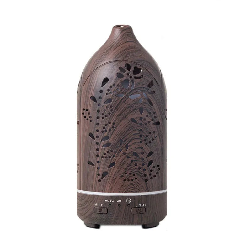 Wood Grain Ultrasonic Essential Oil Diffuser | LED Aromatherapy Mist – 21peonies