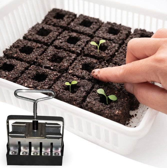 20-Cell Soil Block Maker | Handheld Seed Starting Tool for Stronger Seedlings