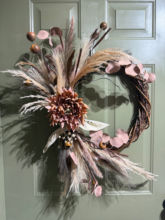 Rustic Neutral Beauty – 20” Western-Inspired Fall Wreath